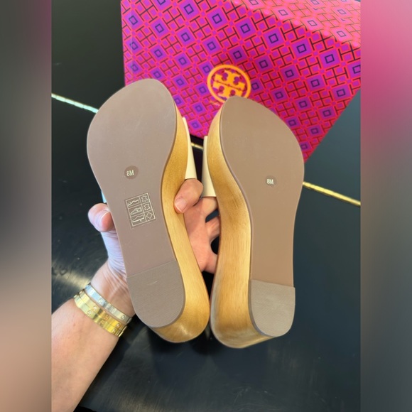 NWT authentic luxury summer spring beach Tory Burch Ines 80MM wedge slide/sandal - Picture 12 of 17